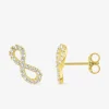 Boucles d'oreilles infinies en or jaune 375‰ et oxyde de zirconium SO OR