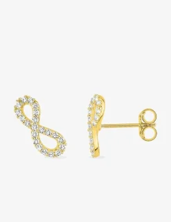 Boucles d'oreilles infinies en or jaune 375‰ et oxyde de zirconium SO OR