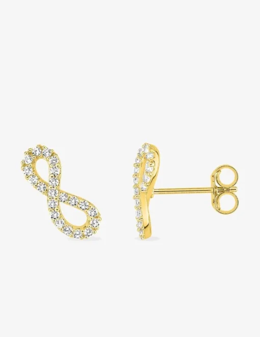 Boucles d'oreilles infinies en or jaune 375‰ et oxyde de zirconium SO OR