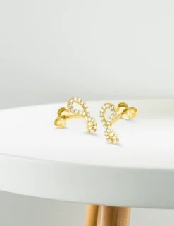 Boucles d'oreilles infinies en or jaune 375‰ et oxyde de zirconium SO OR