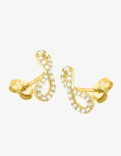Boucles d'oreilles infinies en or jaune 375‰ et oxyde de zirconium SO OR