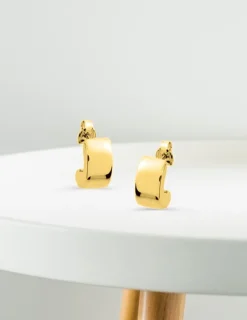 Boucles d'oreilles électroformées demi-créoles or jaune 750 ‰ SO OR