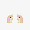 Boucles d'oreilles licorne or jaune 375‰ et laque SO OR