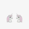 Boucles d'oreilles licornes argent 925 ‰ laque rose et blanc SO OR