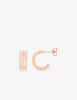Boucles d'oreilles Lorever Or rose 375‰ et laque ivoire SO OR