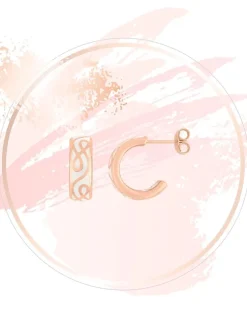 Boucles d'oreilles Lorever Or rose 375‰ et laque ivoire SO OR