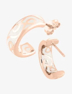 Boucles d'oreilles Lorever Or rose 375‰ et laque ivoire SO OR