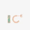 Boucles d'oreilles Lorever Or rose 375‰ et laque verte aqua SO OR
