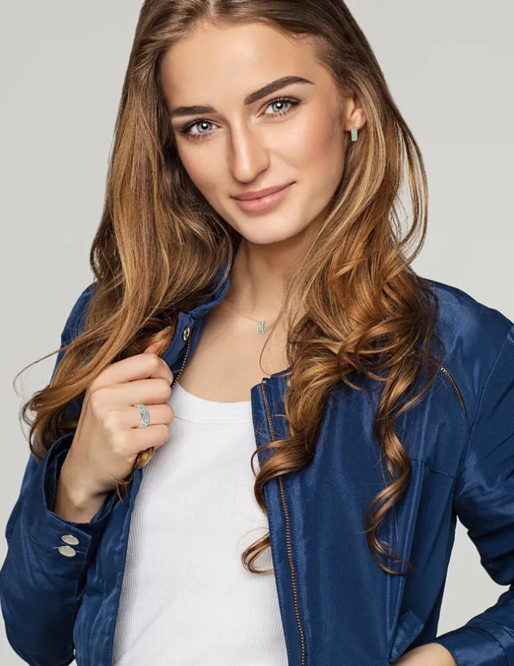 Boucles d'oreilles Lorever Or rose 375‰ et laque verte aqua SO OR