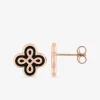 Boucles d'oreilles Lorever Or rose 375‰, motif laque noir de Jais SO OR