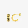 Boucles d'oreilles Lorever Or jaune 375‰ et laque noir de jais SO OR