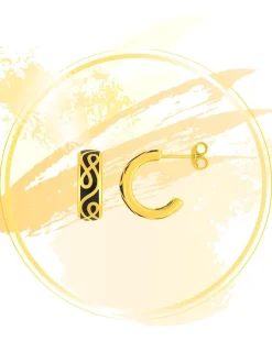Boucles d'oreilles Lorever Or jaune 375‰ et laque noir de jais SO OR