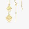 Boucles d'oreilles losanges or jaune 375‰ SO OR