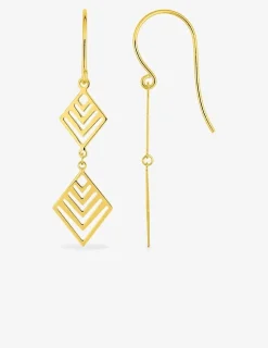 Boucles d'oreilles losanges or jaune 375‰ SO OR
