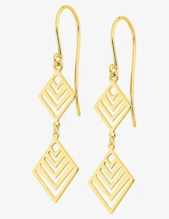 Boucles d'oreilles losanges or jaune 375‰ SO OR