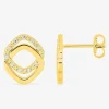 Boucles d'oreilles losanges en plaqué or avec oxydes de zirconium SO OR