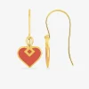 Boucles d'oreilles Lucky Or jaune 375‰ et laque corail SO OR