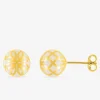 Boucles d'oreilles Mélodie Or jaune 375‰ et laque ivoire SO OR