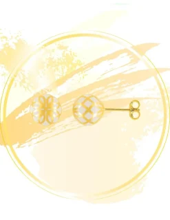 Boucles d'oreilles Mélodie Or jaune 375‰ et laque ivoire SO OR