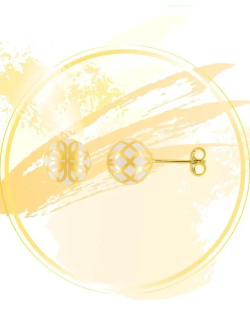 Boucles d'oreilles Mélodie Or jaune 375‰ et laque ivoire SO OR