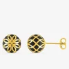 Boucles d'oreilles Mélodie Or jaune 375‰ et laque noir de Jais SO OR