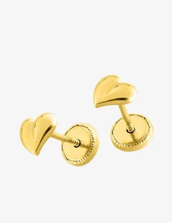 Boucles d'oreilles motif cœur or jaune 750 ‰ SO OR