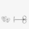 Boucles d'oreilles motif double cœurs argent 925%o SO OR