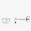 Boucles d'oreilles motif double cœurs argent 925‰ 4 mm SO OR