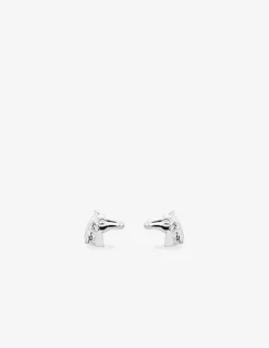 Boucles d'oreilles motif tête de cheval argent 925%o SO OR