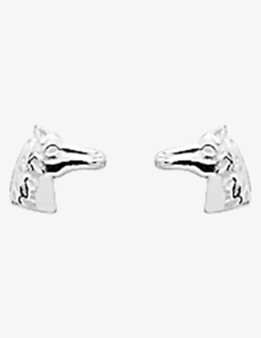 Boucles d'oreilles motif tête de cheval argent 925%o SO OR