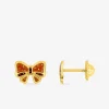 Boucles d'oreilles nœud or jaune 375‰ et laque SO OR