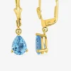 Boucles d'oreilles or 375‰ avec topaze bleu SO OR