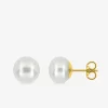 Boucles d'oreilles or 375‰ boule perle de culture d'eau douce 1/2 sphère SO OR