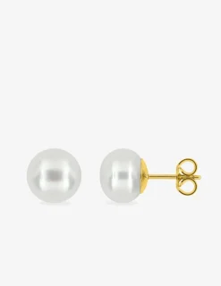 Boucles d'oreilles or 375‰ boule perle de culture d'eau douce 1/2 sphère SO OR