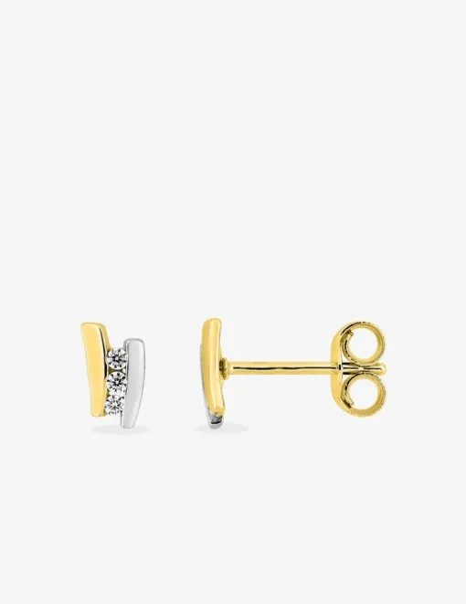Boucles d'oreilles or 375‰ et oxyde de zirconium SO OR