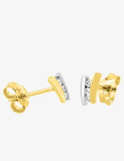 Boucles d'oreilles or 375‰ et oxyde de zirconium SO OR