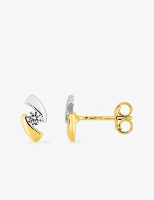Boucles d'oreilles or 375‰ et oxyde de zirconium SO OR