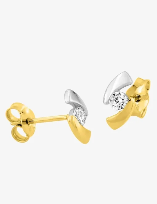 Boucles d'oreilles or 375‰ et oxyde de zirconium SO OR