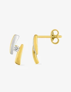 Boucles d'oreilles or 375‰ et oxyde de zirconium SO OR