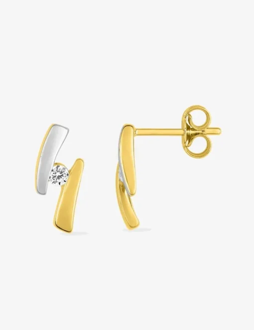 Boucles d'oreilles or 375‰ et oxyde de zirconium SO OR