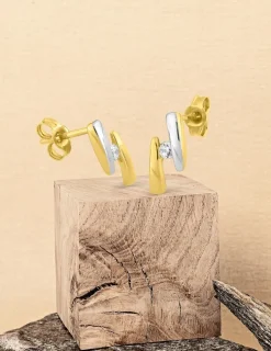 Boucles d'oreilles or 375‰ et oxyde de zirconium SO OR