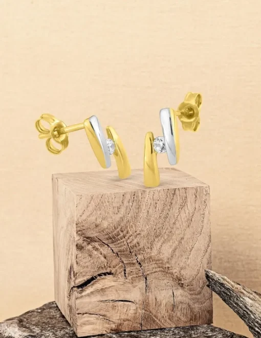 Boucles d'oreilles or 375‰ et oxyde de zirconium SO OR