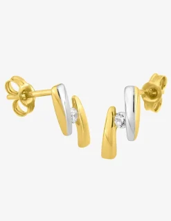 Boucles d'oreilles or 375‰ et oxyde de zirconium SO OR