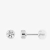 Boucles d'oreilles or blanc 375‰ et oxyde de zirconium SO OR