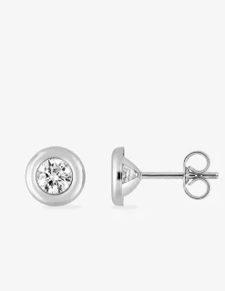 Boucles d'oreilles or blanc 375‰ et oxyde de zirconium SO OR