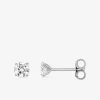 Boucles d'oreilles or blanc 750 ‰, oxyde de zirconium 4 mm SO OR