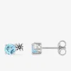 Boucles d'oreilles or blanc 375‰, topaze et oxyde de zirconium SO OR