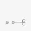Boucles d'oreilles or blanc 750‰ et oxyde de zirconium 2,5 mm SO OR