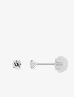 Boucles d'oreilles or blanc 375‰ et oxyde de zirconium SO OR