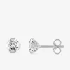Boucles d'oreilles or blanc 375‰ et oxyde de zirconium SO OR